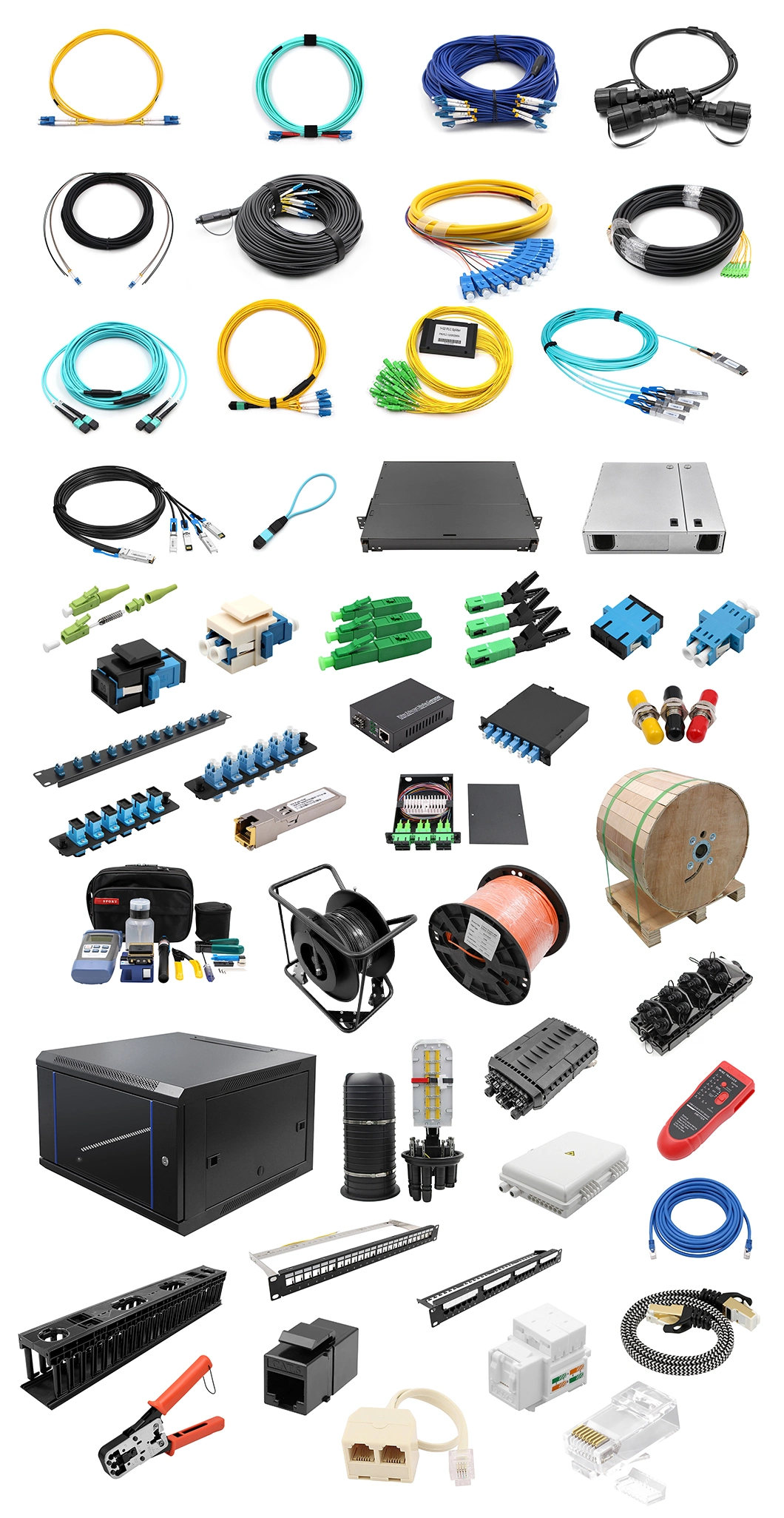 MTP/MPO to MTP/MPO Trunk Cable Assembly 24 Fibers Polarity A Multimode OM4 50/125 100G Aqua