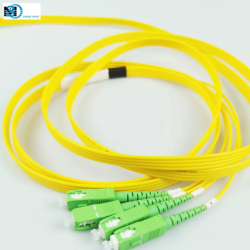 Sc/APC 4core Quadplex Flat Cable Patch Cord Pigtail with 2.0mm