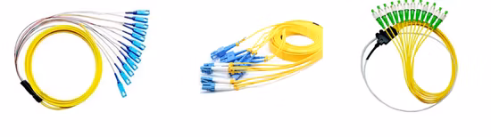 Câble ruban à fibre optique FTTH Sc/LC Cordon de raccordement 2PCS 12 Core Optique/Fibre optique Pigtail
